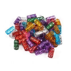 Inele din metal pentru codite afro RNG31 Colorate, Set 10 bucati